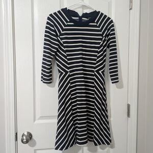 Navy and White Striped Kids Dress